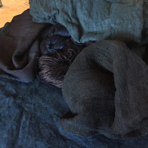 Silk Wool and Hemp dyed with Ultra Indigo